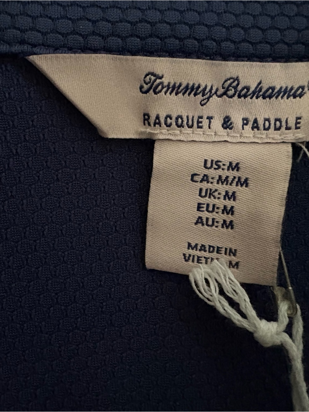 NWT Tommy Bahama Navy Blue Textured Full-Zip Athletic Jacket. - Picture 4 of 6